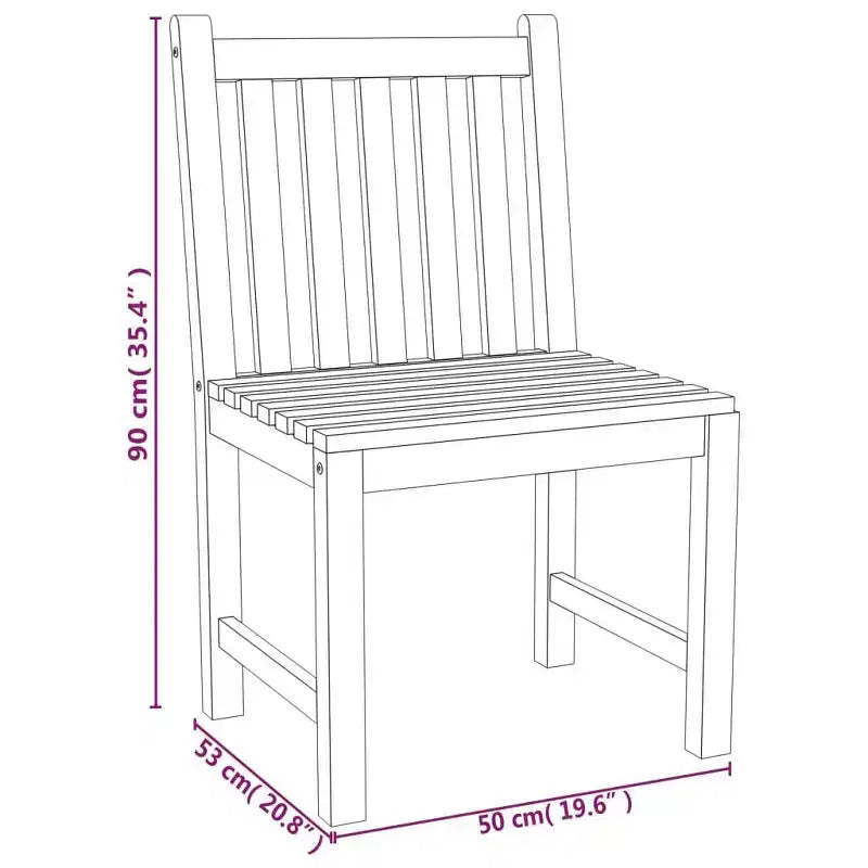 vidaXL Ensemble de Repas de Jardin Teck Naturel Teck Massif Poncé Lisse Standard