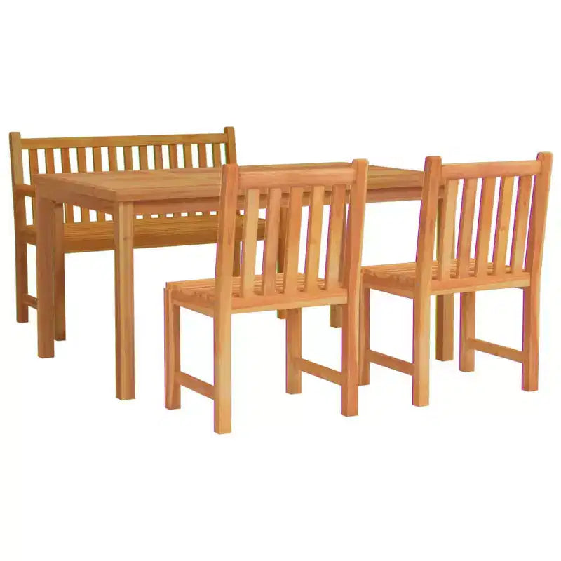 vidaXL Ensemble de Repas de Jardin Teck Naturel Teck Massif Poncé Lisse Standard