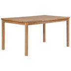 vidaXL Ensemble de Repas de Jardin Teck Naturel Teck Massif Poncé Lisse Standard