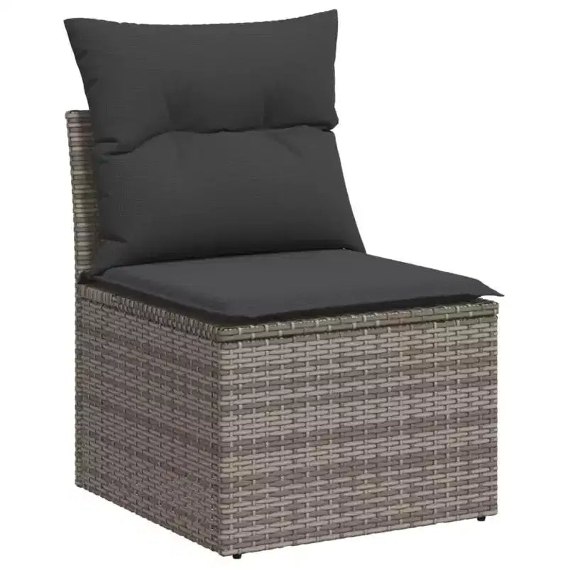 vidaXL Salon de jardin modulaire en résine tressée gris Standard