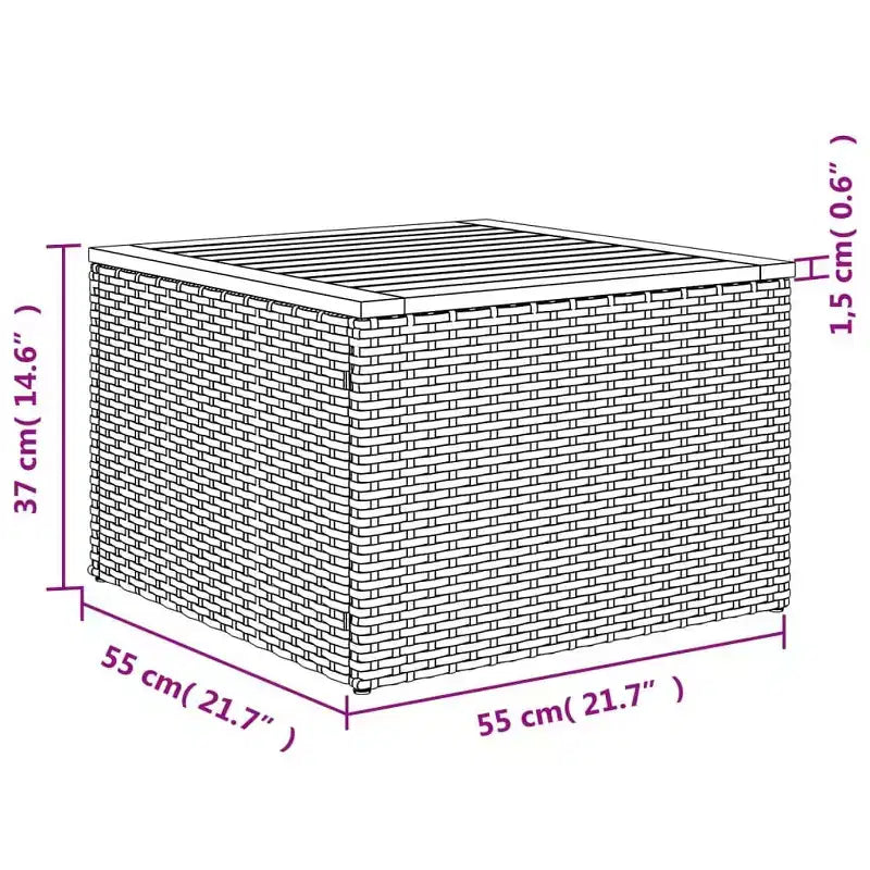 vidaXL Salon de jardin gris en polyrotin Taille unique Modulable