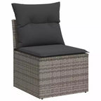 vidaXL Salon de jardin gris en polyrotin Taille unique Modulable