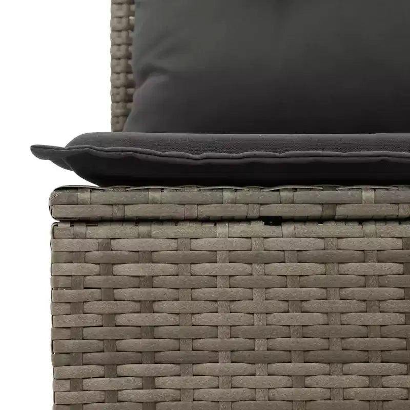 vidaXL Salon de jardin gris en polyrotin Taille unique Modulable