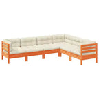 vidaXL Patio Sofa Set Wax brown Solid pine wood Large Modular