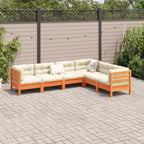 vidaXL Ensemble de canapés de jardin Marron cire Bois de pin massif Grande modularité
