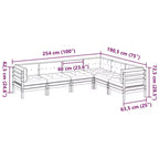 vidaXL Ensemble de canapés de jardin Marron cire Bois de pin massif Grande modularité