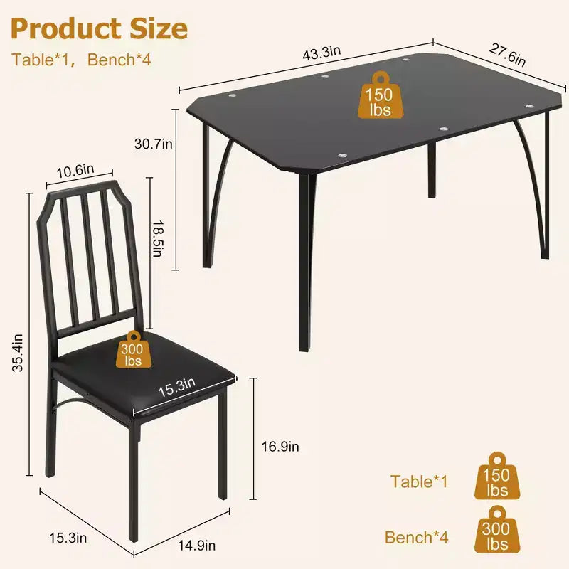 Lot de 2 chaises de cuisine, ensemble de table de salle à manger avec coussin confortable, ensemble de meubles de cuisine avec chaises, convient pour le salon, la cuisine.