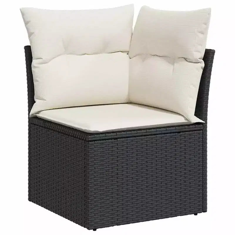 vidaXL Salon de jardin noir en résine tressée 5 pièces modulable