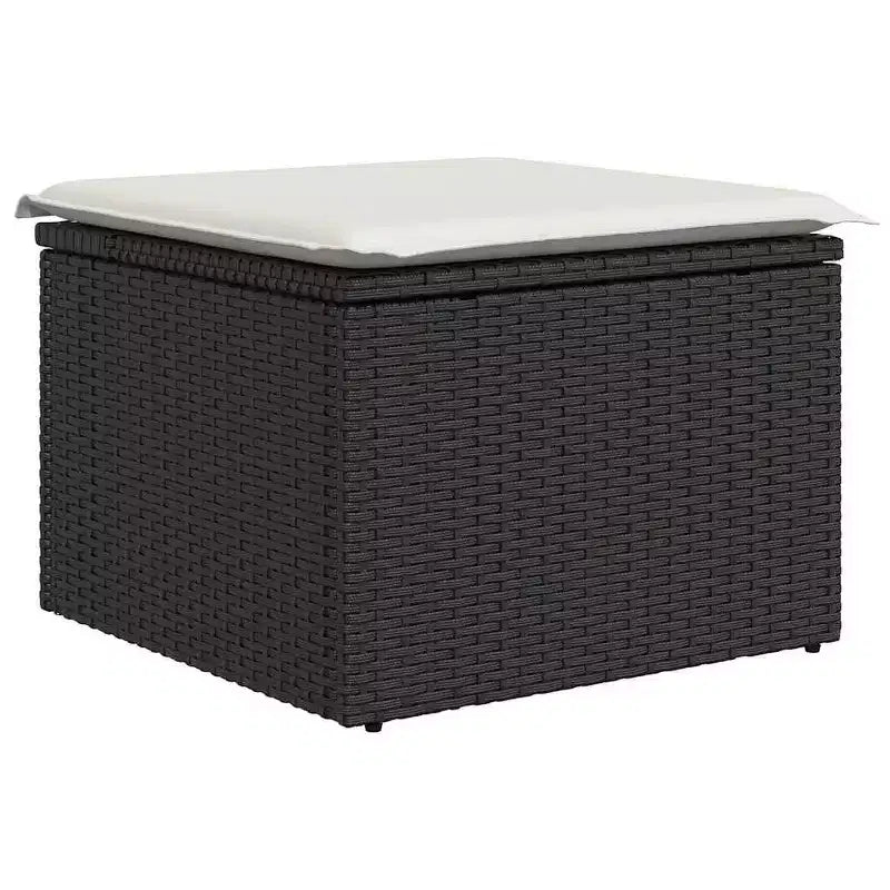 vidaXL Salon de jardin noir en résine tressée 5 pièces modulable