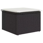 vidaXL Salon de jardin noir en résine tressée 5 pièces modulable