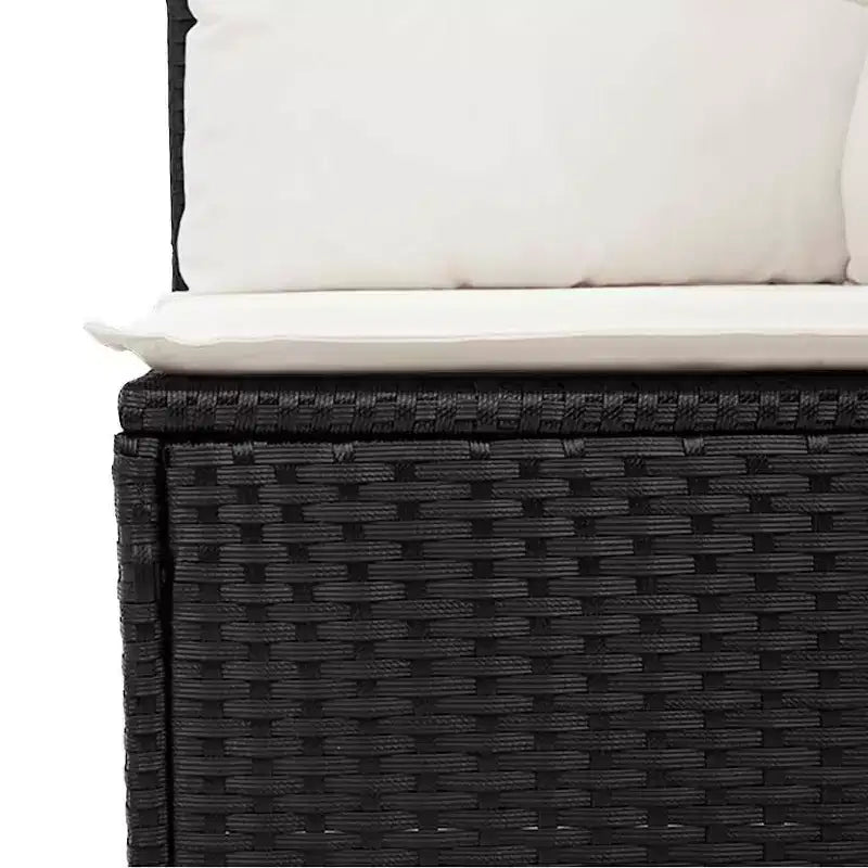 vidaXL Salon de jardin noir en résine tressée 5 pièces modulable