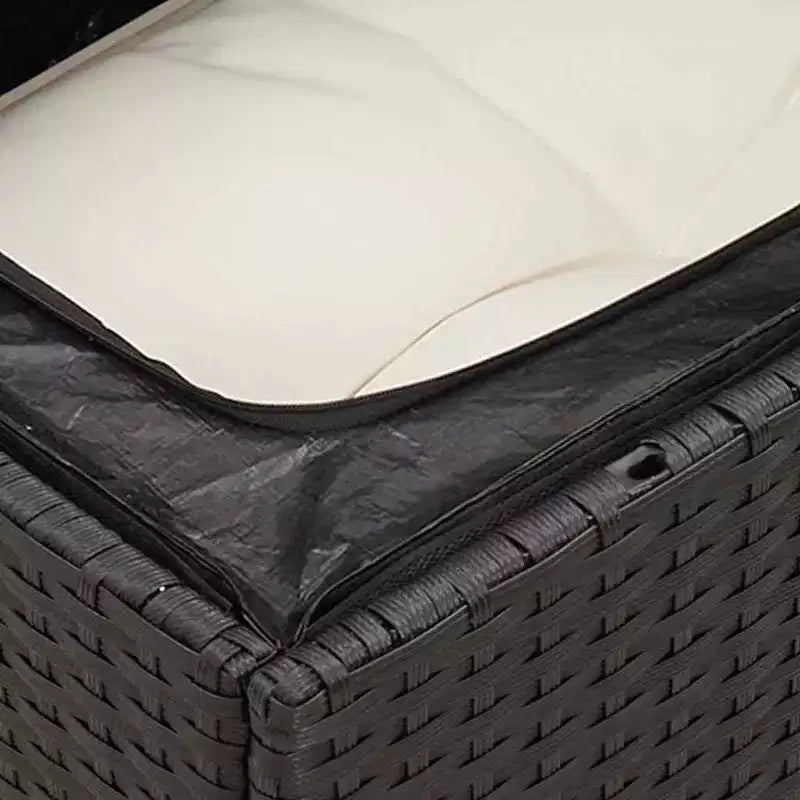 vidaXL Salon de jardin noir en résine tressée 5 pièces modulable