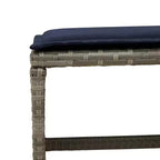 vidaXL Salon de jardin 12 places en polyrotin et bois, gris et bleu marine
