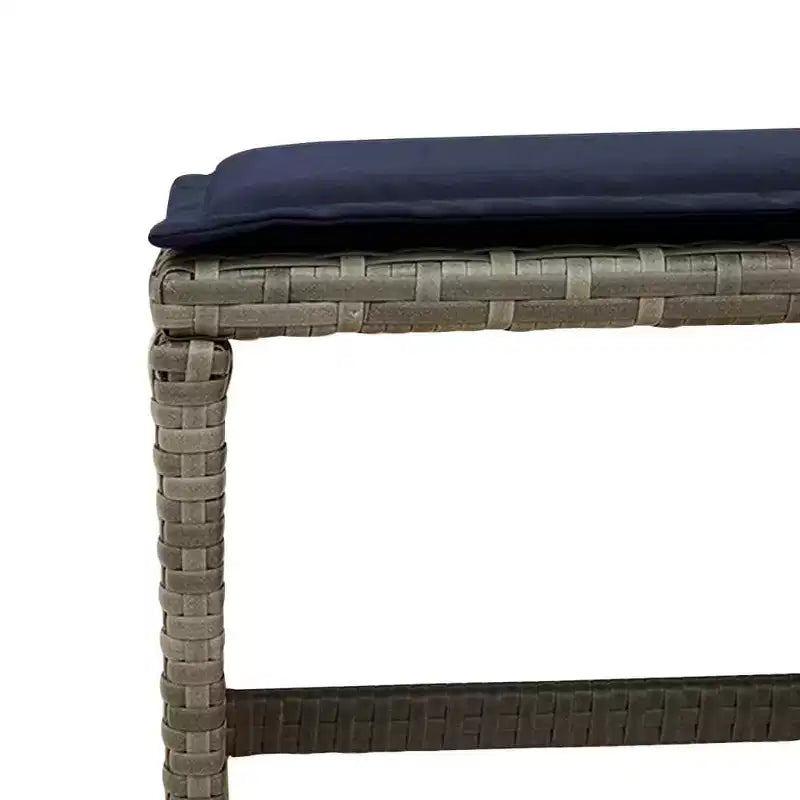 vidaXL Salon de jardin 12 places en polyrotin et bois, gris et bleu marine
