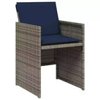 vidaXL Salon de jardin 12 places en polyrotin et bois, gris et bleu marine
