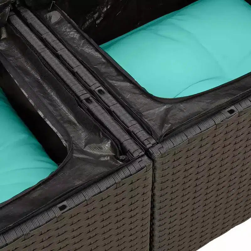vidaXL Ensemble de canapés de jardin 6 pièces avec coussins en rotin synthétique et acacia noir