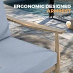 HAPPATIO Salon de jardin 6 pièces en aluminium avec causeuse, fauteuils, table basse et poufs pour jardin et véranda
