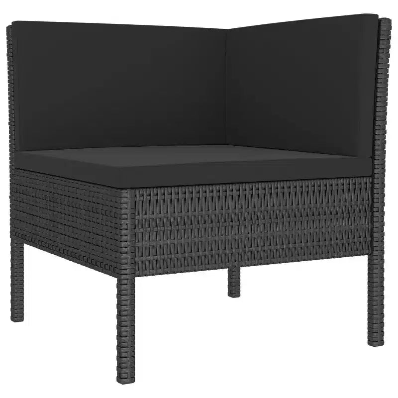 vidaXL Salon de jardin 11 pièces en résine tressée - Mobilier de jardin en rotin synthétique - Résistant aux intempéries, coussins confortables - Noir