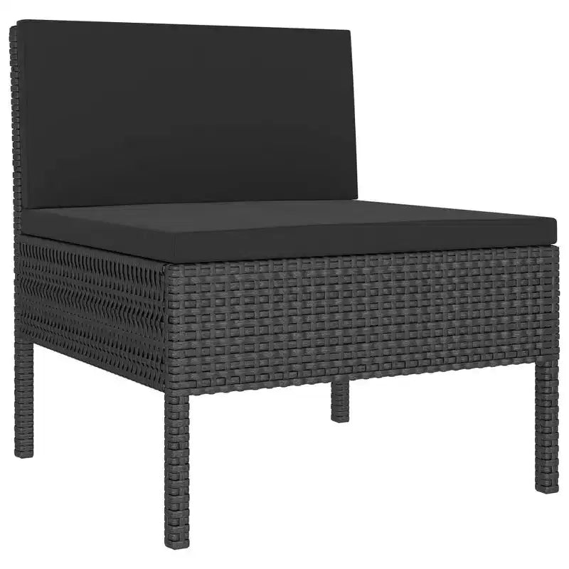 vidaXL Salon de jardin 11 pièces en résine tressée - Mobilier de jardin en rotin synthétique - Résistant aux intempéries, coussins confortables - Noir