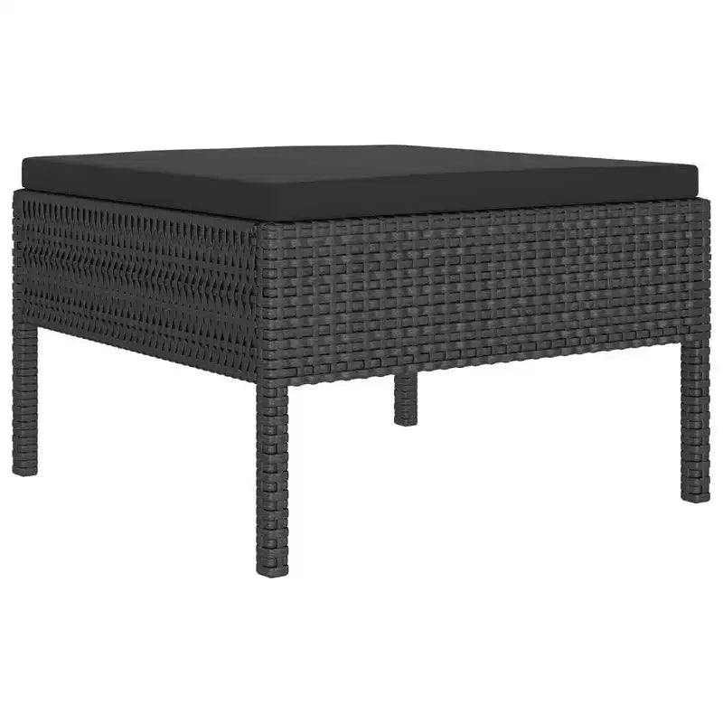 vidaXL Salon de jardin 11 pièces en résine tressée - Mobilier de jardin en rotin synthétique - Résistant aux intempéries, coussins confortables - Noir