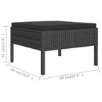 vidaXL Salon de jardin 11 pièces en résine tressée - Mobilier de jardin en rotin synthétique - Résistant aux intempéries, coussins confortables - Noir