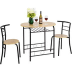 VINGLI 3 Piece Dining Set,Small Kitchen Table Set for 2,Breakfast Table Set,Kitchen Wooden Table and 2 Chairs