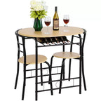 VINGLI Ensemble de salle à manger 3 pièces, petit ensemble de table de cuisine pour 2, ensemble de table de petit-déjeuner, table de cuisine en bois et 2 chaises