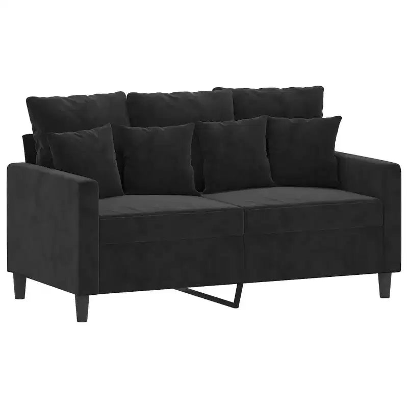 Ensemble de canapés Velours noir (100% polyester), métal, textilène, contreplaqué