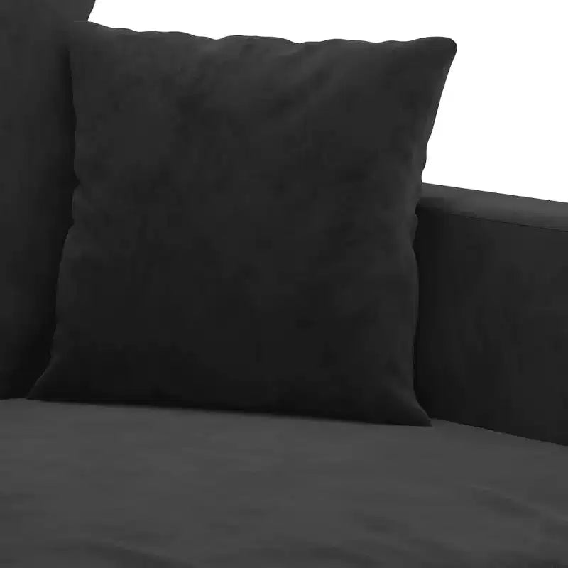 Ensemble de canapés Velours noir (100% polyester), métal, textilène, contreplaqué