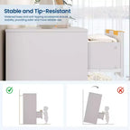 Commode cannelée en bois massif à 10 tiroirs, commode polyvalente moderne de 150 cm avec dispositif anti-basculement