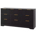 GustoWave Fluted Solid Wood Dresser with 10 Drawers, 59 Modern Versatile Chest of Drawers with Anti-tipped Device