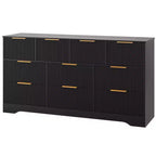 GustoWave Fluted Solid Wood Dresser with 10 Drawers, 59 Modern Versatile Chest of Drawers with Anti-tipped Device