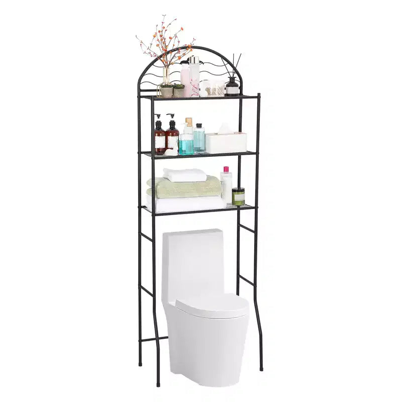 Étagère de rangement 3 niveaux à poser au-dessus des toilettes, organisateur de salle de bain en métal, étagère peu encombrante