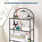 Étagère de rangement 3 niveaux à poser au-dessus des toilettes, organisateur de salle de bain en métal, étagère peu encombrante