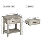 Table de Chevet, Table d'Appoint, Table de Nuit, avec Tiroir et Étagère de Rangement, Table de Chevet en Bois à 2 Niveaux