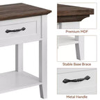 Table de Chevet, Table d'Appoint, Table de Nuit, avec Tiroir et Étagère de Rangement, Table de Chevet en Bois à 2 Niveaux