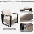Ensemble de conversation extérieur sectionnel 6 pièces en osier UPTIO
