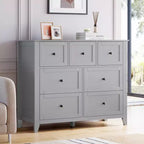 Commode moderne à 7 tiroirs, Armoire de rangement en bois avec tiroirs, Convient aux armoires, couloirs, salons et chambres à coucher