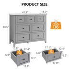 Commode moderne à 7 tiroirs, Armoire de rangement en bois avec tiroirs, Convient aux armoires, couloirs, salons et chambres à coucher
