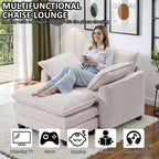 EHMKNP Fauteuil canapé Cloud confortable de 101 cm de large - Ensemble fauteuil et ottoman surdimensionnés en velours côtelé, rembourrage moelleux et assise extra-profonde pour les petits salons