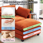 EHMKNP Fauteuil canapé Cloud confortable de 101 cm de large - Ensemble fauteuil et ottoman surdimensionnés en velours côtelé, rembourrage moelleux et assise extra-profonde pour les petits salons