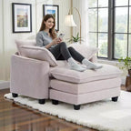 EHMKNP Fauteuil canapé Cloud confortable de 101 cm de large - Ensemble fauteuil et ottoman surdimensionnés en velours côtelé, rembourrage moelleux et assise extra-profonde pour les petits salons