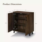 Meuble d'appoint 31,5 W avec portes, meuble de rangement de style Mid-Century pour salon, salle à manger, entrée, chêne foncé