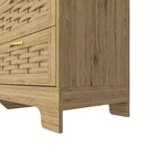 Commode de chambre à 6 tiroirs, commode double avec station de charge, commode en rotin, commode haute avec tiroirs