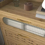 Commode de chambre à 6 tiroirs, commode double avec station de charge, commode en rotin, commode haute avec tiroirs
