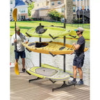Support de rangement autoportant pour 2 à 6 kayaks – Support de kayak robuste en acier avec roues mobiles et sangles de suspension pour une utilisation en extérieur (choisir la taille, noir)
