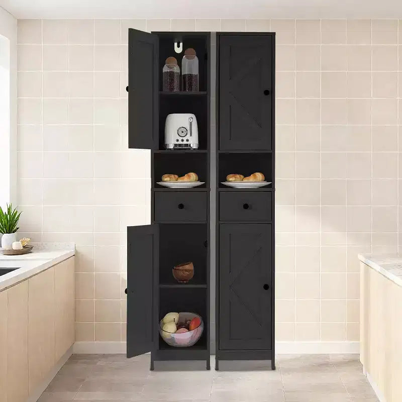 67in Tall Bathroom Cabinet with 2 Adjustable Shelves & 1 Drawer, Freestanding Storage Organizer for Small Spaces, Bathroom, Kitchen & Hallway