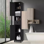 Meuble de Rangement Salle de Bain 170 cm avec 2 Étagères Réglables et 1 Tiroir, Armoire de Rangement Autonome pour Petits Espaces, Salle de Bain, Cuisine et Couloir