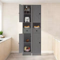 Meuble de Rangement Salle de Bain 170 cm avec 2 Étagères Réglables et 1 Tiroir, Armoire de Rangement Autonome pour Petits Espaces, Salle de Bain, Cuisine et Couloir