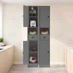 Meuble de Rangement Salle de Bain 170 cm avec 2 Étagères Réglables et 1 Tiroir, Armoire de Rangement Autonome pour Petits Espaces, Salle de Bain, Cuisine et Couloir